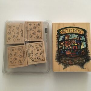 Wood Rubber Stamps 5 Assorted Stampin Up Fabulous Four & Fun Stamp Stampendous